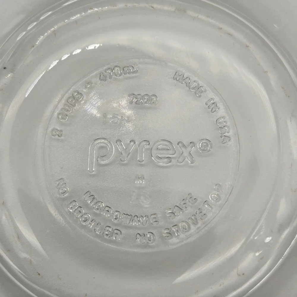 Pyrex Glass Bowls 2-Cup Clear Round Food Storage Containers 7200 No Lids